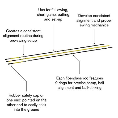 SKLZ Pro Rods Golf Trainer,Yellow and Black,1 Size(48' high rods)