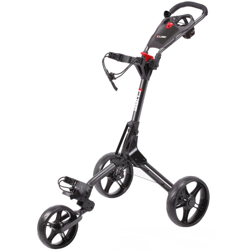 SkyMax Golf CUBE 3 Push Folding Trolley Compact Design Cart - Charcoal/Black