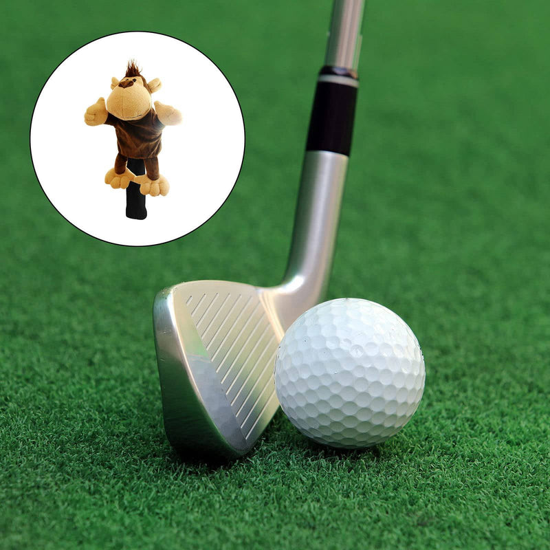 SM SunniMix Novelty Golf Club Headcover Soft Animal Wood Driver Head Cover Dust Proof Portable Funny for Women Men Golfer, Monkey