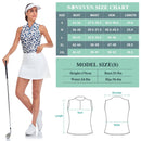 Soneven Women’s Sleeveless Golf Polo – White Leopard Print