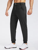 Soothfeel Men's Golf Joggers Pants with 5 Pockets Slim Fit Stretch Sweatpants Running Travel Dress Work Pants for Men, Black