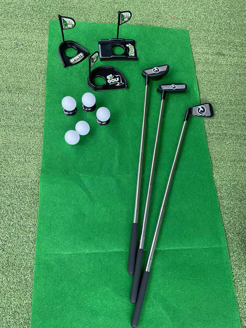 Golf Club Logo Practice Ball Sports Indoor Game Golf 23 inches Training 29 PCS with 12 Colorful Golf Balls Set Toy for Kids Toddler Metal