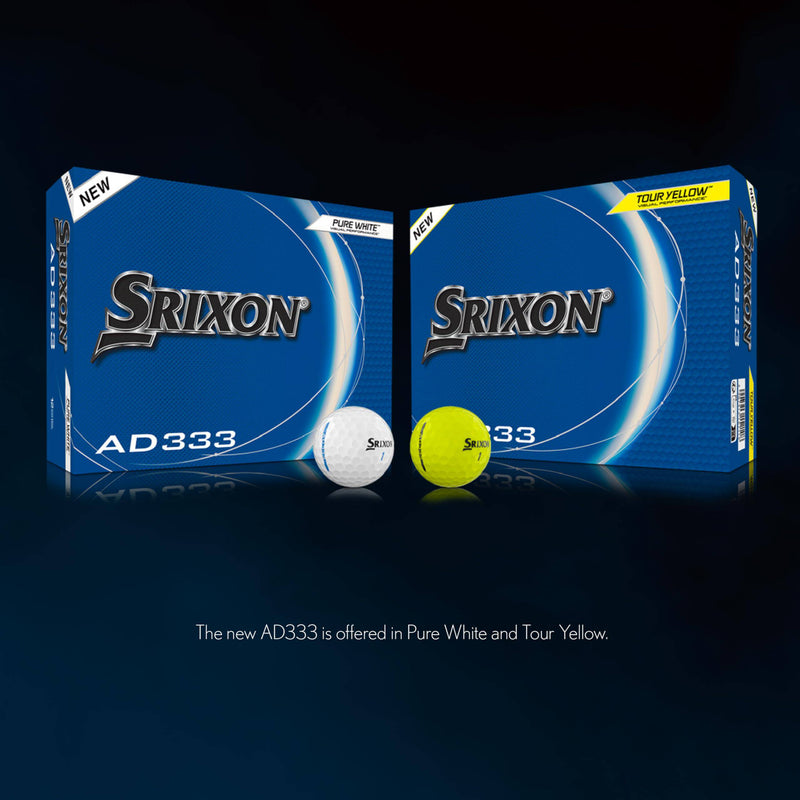 Srixon AD333 11 - High-Performance Distance and Speed Golf Balls - Low Compression - For Consistency and Control - Alignment Line - Premium Golf Accessories and Golf Gifts, Yellow