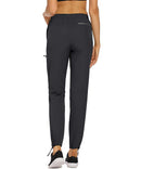 StaySlim Walking Trousers for Women Outdoor Hiking Trousers Lightweight Cargo Pants with Zip Pockets Quick Dry Ladies Overtrousers UPF 50 UV Protection, Black