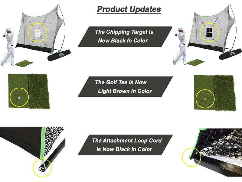 Steady Doggie 3Pcs Golf Net Bundle - Professional Patent Pending Design - Dual-Turf Golf Mat, Chipping Target, Carry Bag - Golf Accessories for Home, Backyard Practice and Driving Range, 10 x 7ft