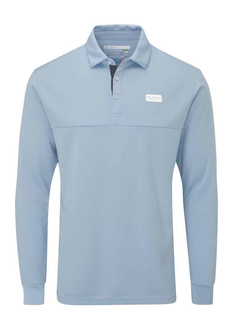 Stuburt Men's Stuburt Sport Tech Long Sleeve Polo Golf Shirt, Chamray
