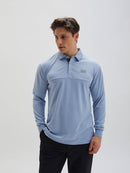 Stuburt Men's Stuburt Sport Tech Long Sleeve Polo Golf Shirt, Chamray