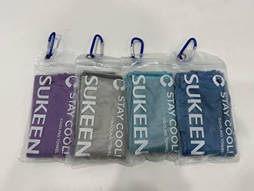 Sukeen Cooling Towel, 4 Pack Cooling Towels for Neck, Soft Breathable Sweat Towel Gym Towel, Stay Cool Ice Towel, Microfibre Cool Towel for Men Women Work Out Sports Yoga Golf (40"x12")