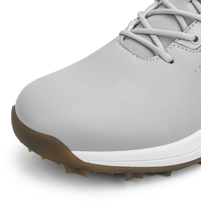 SUMECH Golf Shoes with Spiked for Mens Breathable Waterproof Non-Slip Wide Fitting Big Size,Grey