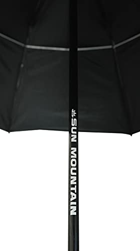 Sun Mountain H2NO Dual Canopy Windproof Large Golf Umbrella - 68” (172cm) Auto-Opening, Fibreglass Frame, UV Protection, 62", Black