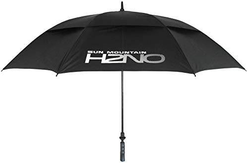 Sun Mountain H2NO Dual Canopy Windproof Large Golf Umbrella - 68” (172cm) Auto-Opening, Fibreglass Frame, UV Protection, 62", Black