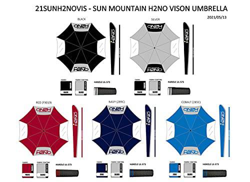 Sun Mountain H2NO Vision Golf Umbrella - 68 Inch Dual Canopy, Double Vision Window, Windproof, Waterproof, Automatic Opening, Navy