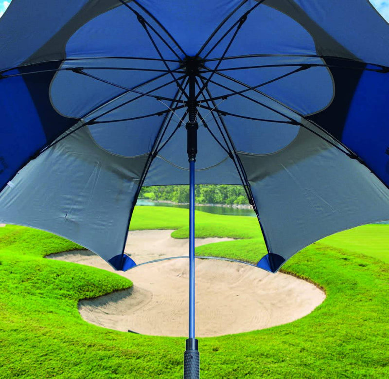 Sun Mountain H2NO Vision Golf Umbrella - 68 Inch Dual Canopy, Double Vision Window, Windproof, Waterproof, Automatic Opening, Navy