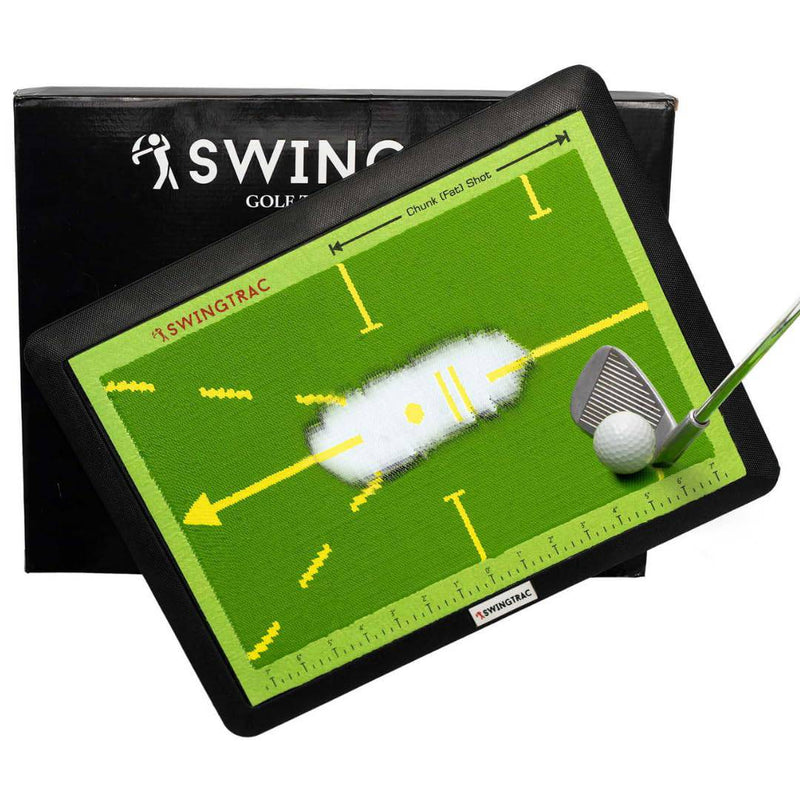 SWINGTRAC Replaceable Golf Training Mat w/Swing Tracker - Outdoor/Indoor Practice Trainer for Driving - Pro Grip Golf Hitting Mats for Improved Swing Accuracy and Distance (Sequin Fabric Pro)