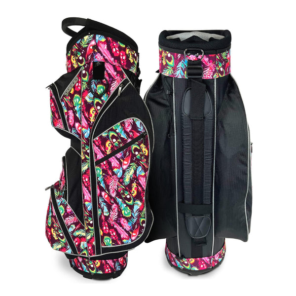 Taboo Fashions - Golf Bags for Women, 14-Way Golf Club Bags, Large-Capacity Womens Golf Bag, Ladies Golf Bag w/ 7 Zippered Pockets, & Insulated Beverage Compartment, 35 x 11 in, Native Joy