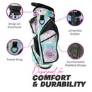 Womens Golf Bag - Taboo Fashions Lightweight Ladies Cart Bag, 14-Way, 7 Zippered Pockets, Rain Hood, Insulated Beverage Compartment (Mandala Dreams)