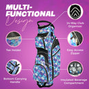 Womens Golf Bag - Taboo Fashions Lightweight Ladies Cart Bag, 14-Way, 7 Zippered Pockets, Rain Hood, Insulated Beverage Compartment (Posh Blue)