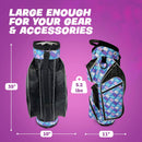 Womens Golf Bag - Taboo Fashions Lightweight Ladies Cart Bag, 14-Way, 7 Zippered Pockets, Rain Hood, Insulated Beverage Compartment (Posh Blue)