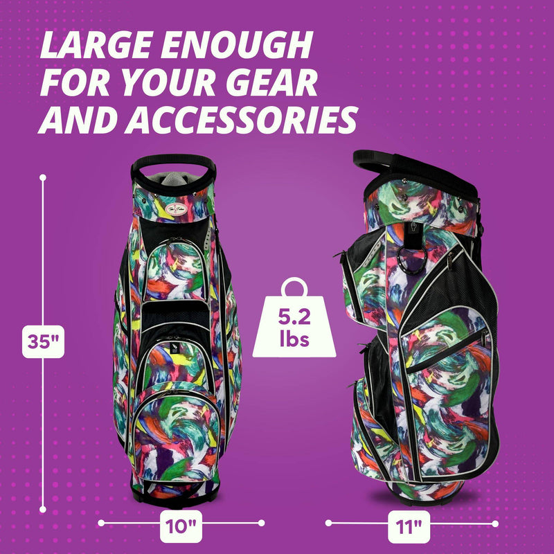 Womens Golf Bag - Taboo Fashions Lightweight Ladies Cart Bag, 14-Way, 7 Zippered Pockets, Rain Hood, Insulated Beverage Compartment (Rembrandt)