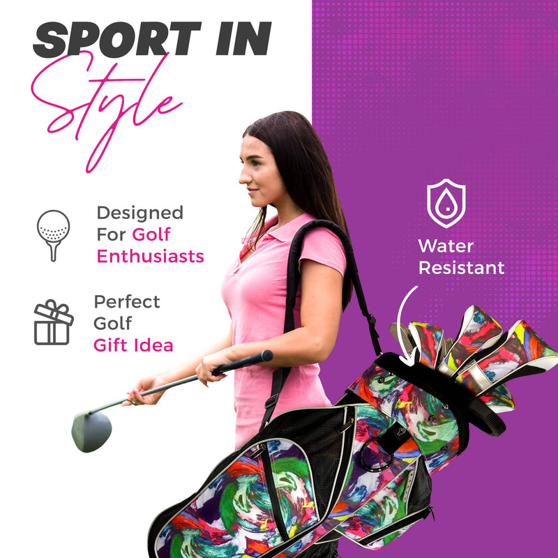 Womens Golf Bag - Taboo Fashions Lightweight Ladies Cart Bag, 14-Way, 7 Zippered Pockets, Rain Hood, Insulated Beverage Compartment (Rembrandt)