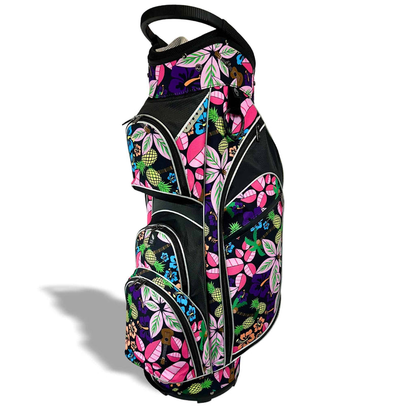 Womens Golf Bag - Taboo Fashions Lightweight Ladies Cart Bag, 14-Way, 7 Zippered Pockets, Rain Hood, Insulated Beverage Compartment (Tropical Paradise)