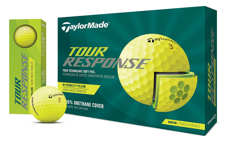 TaylorMade Unisex's Tour Response Golf Ball, Yellow, One Size