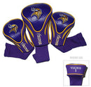 Team Golf NFL Minnesota Vikings Contour Golf Club Headcovers (3 Count), Numbered 1, 3, & X, Fits Oversized Drivers, Utility, Rescue & Fairway Clubs, Velour lined for Extra Club Protection (31694)