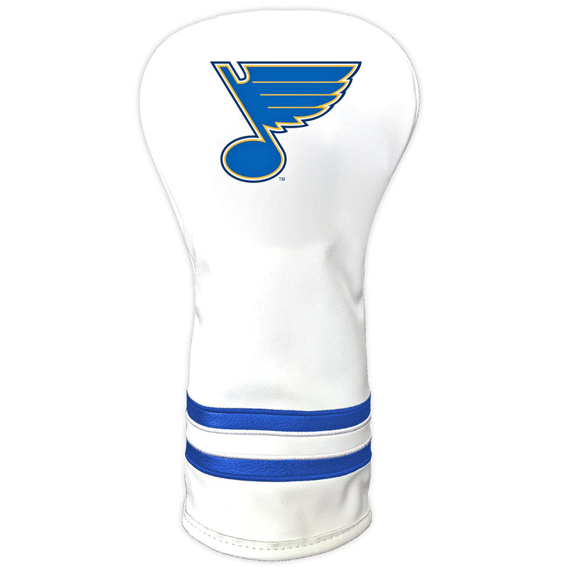 Team Golf NHL St Louis Blues White Vintage Driver Head Cover White Vintage Driver Golf Club Headcover, Form Fitting Design, Retro Design