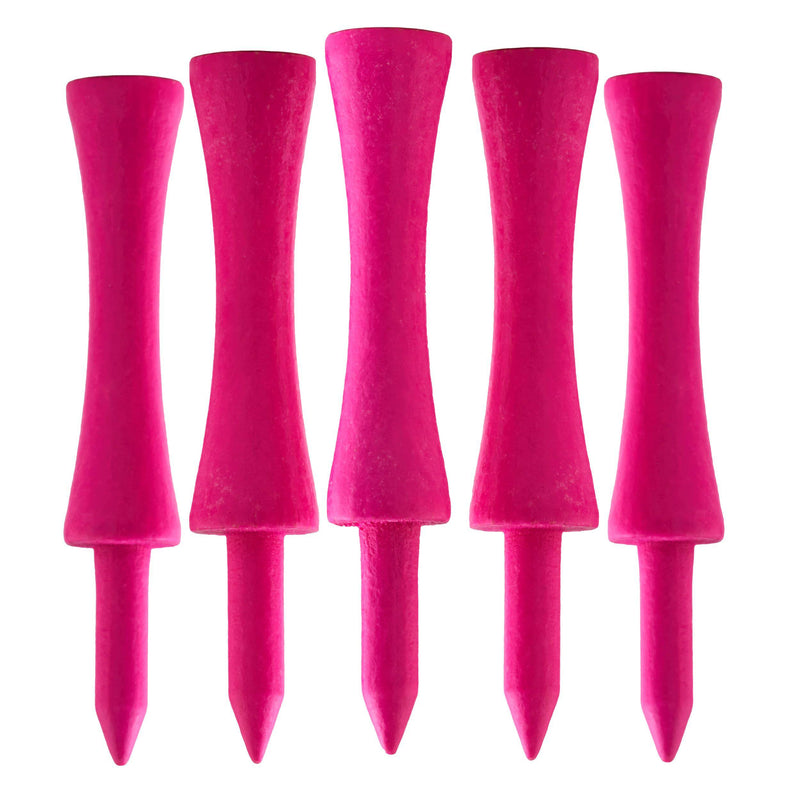 TH Golf 100 PCS Bamboo Golf Tees | Multiple Colours & Sizes | Eco Friendly & Sustainable Bamboo Golf Tees (59mm Castle Neon Bright Pink), 38mm, 54mm, 70mm, 83mm