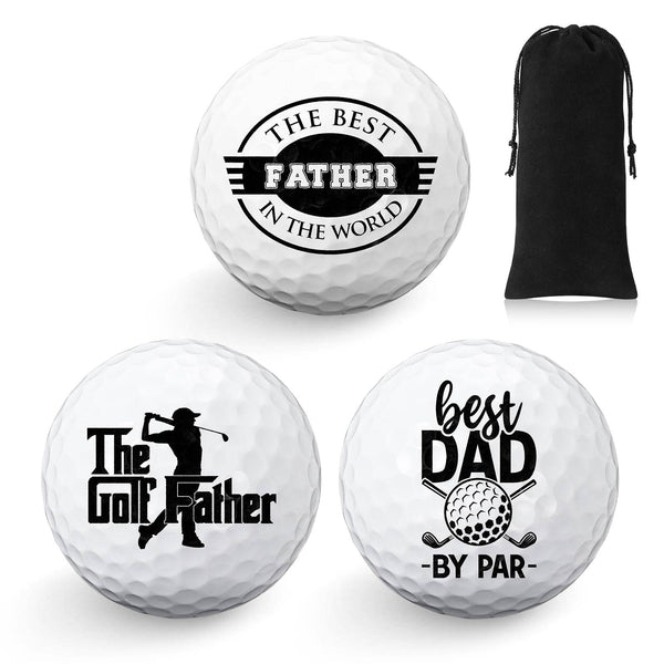 Threan 3 Pcs Happy Birthday Golf Ball Gift Set funny Novelty Golfer Present for Men Dad Golfing Fan One Standard Size Unit (Farther‘s Day)