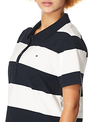 Tommy Hilfiger Women's Polo Tee, Sky Captain/Bright White Rugby