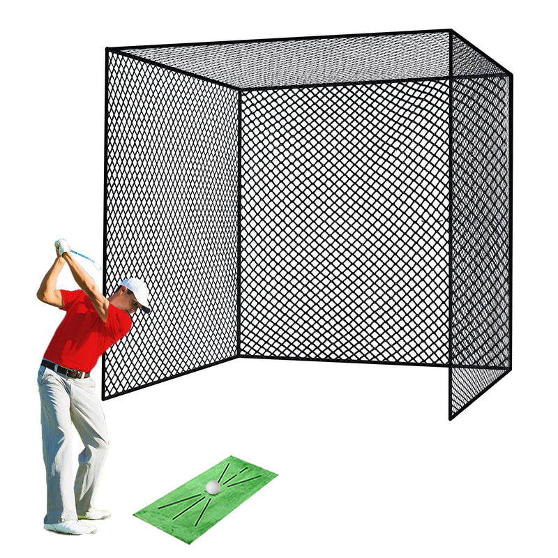 Tongmo Golf Cage Net - 10x10x10ft, Golf Hitting Net and Personal Driving Range for Indoor and Outdoor Practice, Hang for Ceiling, Garage, Basement, or The Frame You Made (10x10x10ft)