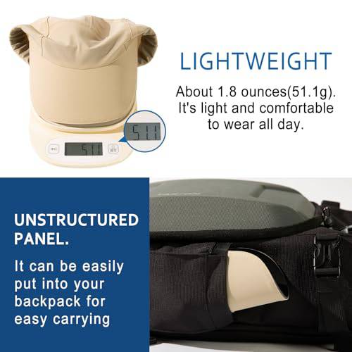 TOP-EX Unisex Waterproof Baseball Cap for Running Golf - 5 Panel caps for Men Sun Rain All Weather Protection UV, Khaki