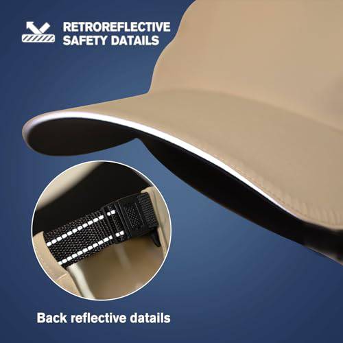 TOP-EX Unisex Waterproof Baseball Cap for Running Golf - 5 Panel caps for Men Sun Rain All Weather Protection UV, Khaki