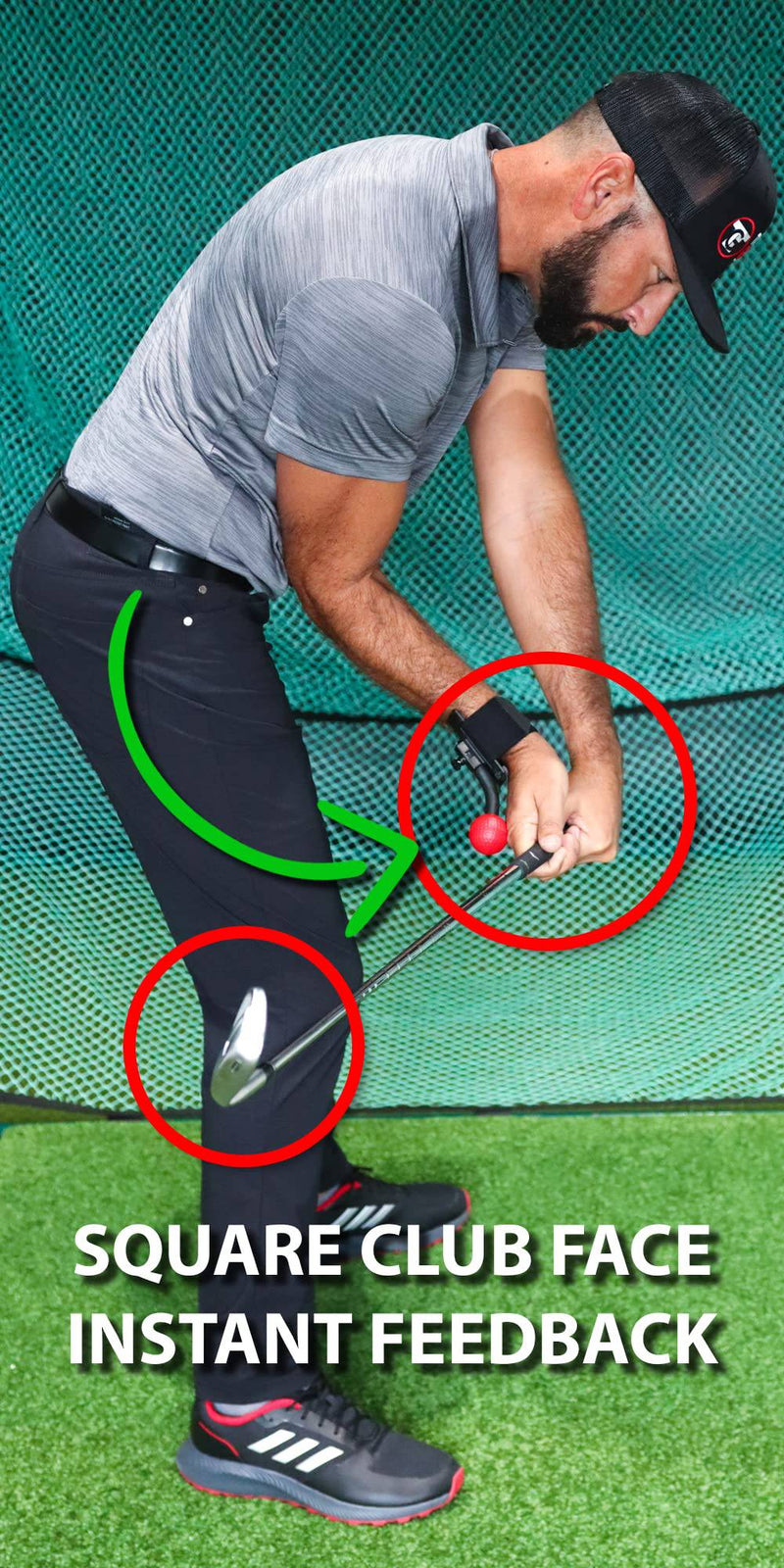 TOTAL GOLF TRAINER ARM Aid - To Improve Chipping, Pitching & Full Swing - Lead & Trail Hand/Wrist/Arm Movement To Control Club Face - Straight Lead Arm - Width In Trail Arm - Wrist Hinge & Create Lag