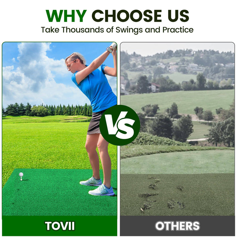 ToVii 5x4ft Golf Hitting Mat | Premium Artificial Turf with Rubber Foam Padding | Golf Mat for Indoor/Outdoor Practice | Come with 2 Rubber Tees, 7 Golf Tees and 6 Golf Balls