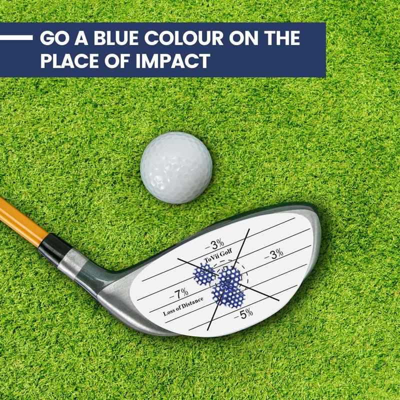 ToVii Golf Impact Tape Set, Self-Teaching Sweet Spot and Shot Consistency Analysis, Club Impact Stickers for Woods Irons and Putters Left Handed Golfer (300PCS)