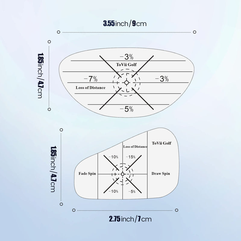 ToVii Golf Impact Tape Set, Self-Teaching Sweet Spot and Shot Consistency Analysis, Club Impact Stickers for Woods Irons and Putters Left Handed Golfer (300PCS)