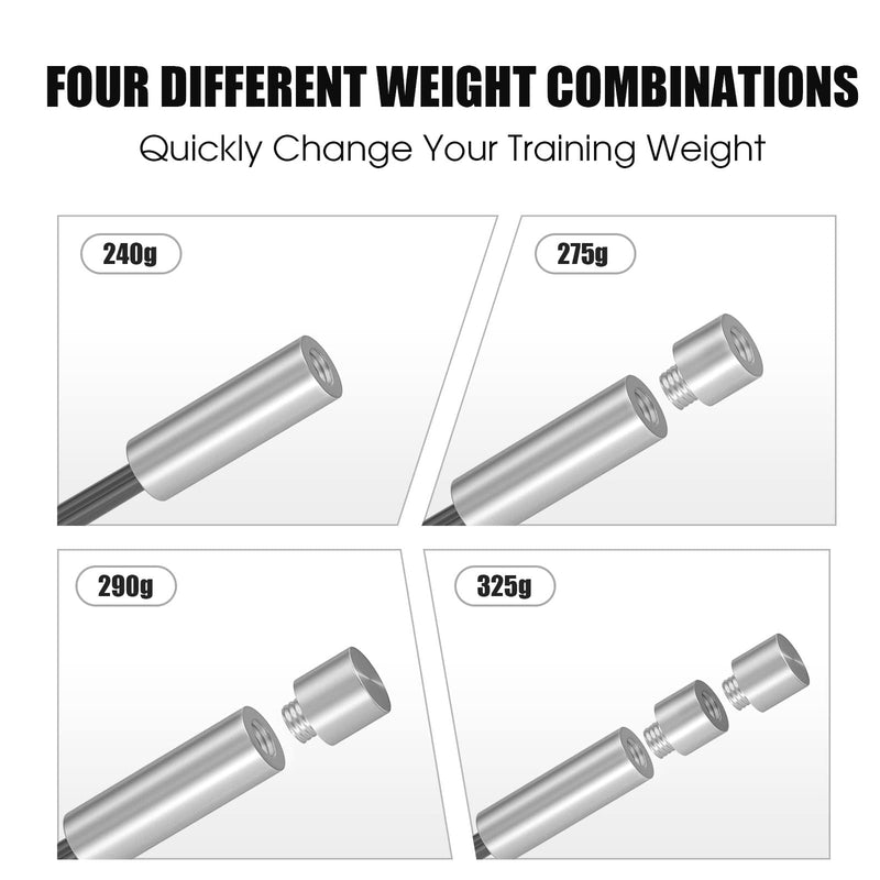 ToVii Golf Swing Speed Trainer Golf Training Aid, Golf Speed Stick for Strengh, Golf Training Aid System for Distance,Tempo,Warm-up, Adjustable Clubs with 3 Weights Black