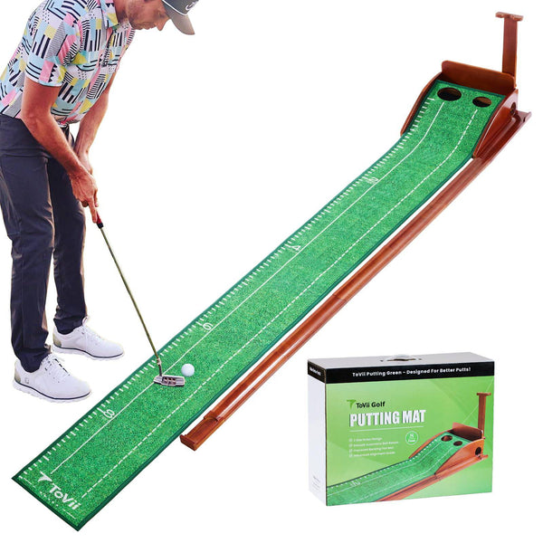 ToVii Indoor Golf Putting Mat with Ball Return