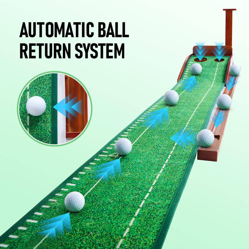 ToVii Indoor Golf Putting Mat with Ball Return