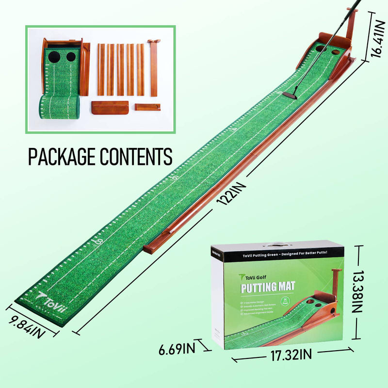 ToVii Indoor Golf Putting Mat with Ball Return