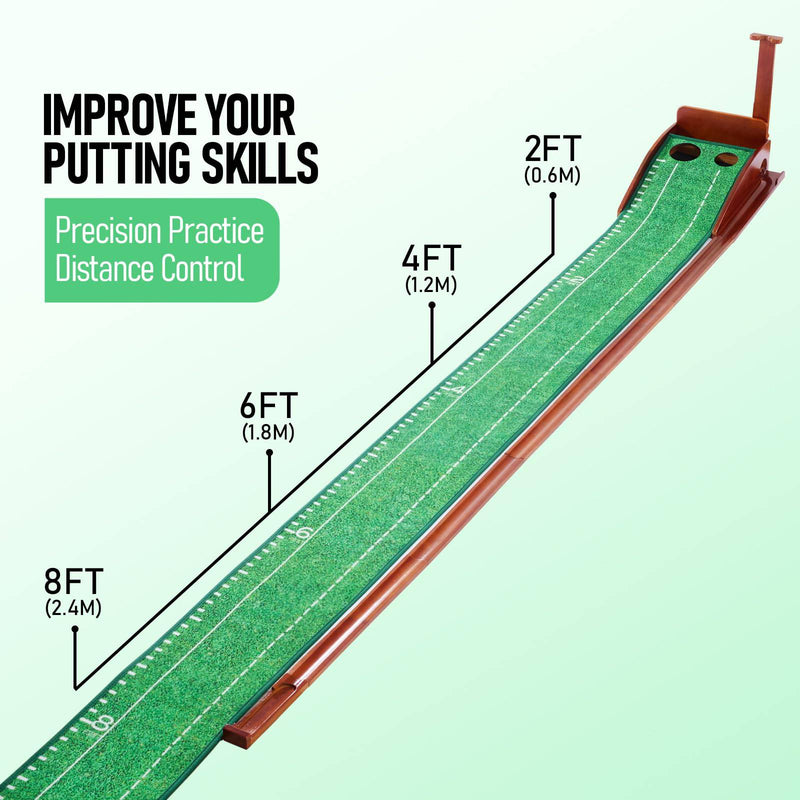 ToVii Indoor Golf Putting Mat with Ball Return