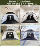 TS GOLF - Golf Practice Net - 10x7ft golf game set-XL Tri-Turf Golf net and Mat, 5 Golf Balls, 3 Rubber Golf Tees, Carry Bag, Golf practice Net for Garden, Chipping net, golf nets for backyard driving