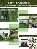 TS GOLF - Golf Practice Net - 10x7ft golf game set-XL Tri-Turf Golf net and Mat, 5 Golf Balls, 3 Rubber Golf Tees, Carry Bag, Golf practice Net for Garden, Chipping net, golf nets for backyard driving