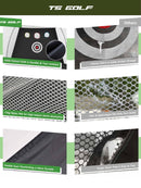 TS GOLF - Golf Practice Net - 10x7ft golf game set-XL Tri-Turf Golf net and Mat, 5 Golf Balls, 3 Rubber Golf Tees, Carry Bag, Golf practice Net for Garden, Chipping net, golf nets for backyard driving