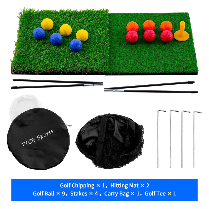 TTCB Sports Pop Up Golf Chipping Net，Target Net Removable Golf Net, Indoor/Outdoor Golf Training Equipment, Golf Gifts for Men(Black)