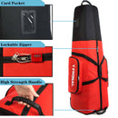 TYRONAL Padded Golf Travel Bag with Wheels – Red
