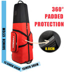 TYRONAL Padded Golf Travel Bag with Wheels – Red