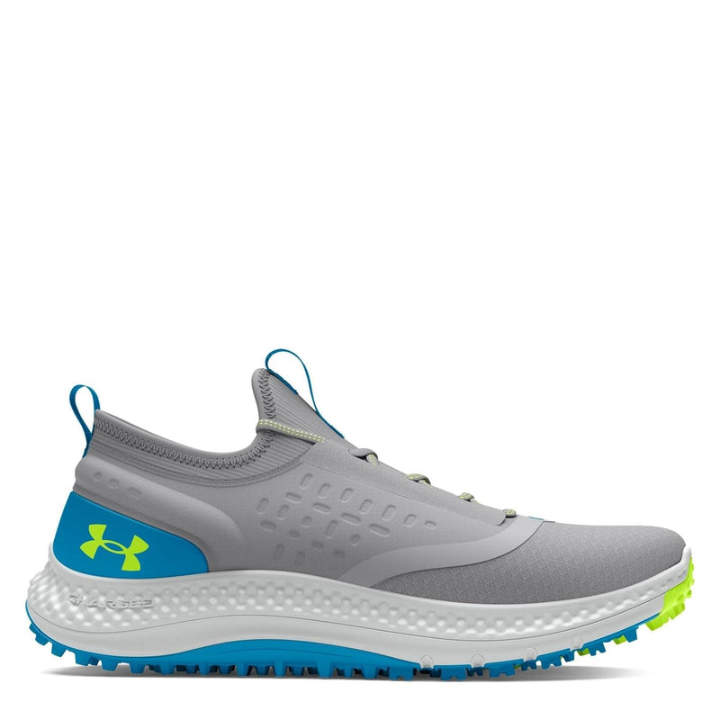 Under Armour Ua Gs CHD Ph Kids Spikeless Golf Shoes Grey/Capri/Yellow 5 (38)